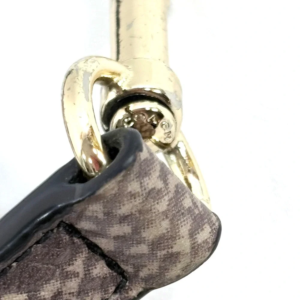Coach Crossbody Bag Strap Grey Brown Snakeskin Embossed Leather Gold Hardware